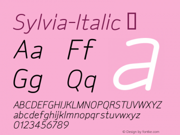 ☞Sylvia-Italic 001.000; ttfautohint (v1.5);com.myfonts.easy.fw-alias.sylvia.italic.wfkit2.version.36r4图片样张