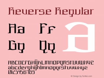 Reverse Regular Version 1.000;PS 1.000;hotconv 1.0.38 Font Sample