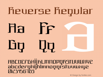 Reverse Regular Version 001.000 Font Sample