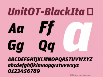 ☞UnitOT-BlackIta Version 7.504; 2011; Build 1022;com.myfonts.easy.fontfont.unit.ot-black-italic.wfkit2.version.3XwE图片样张