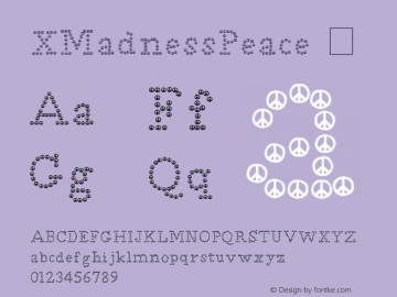 ☞XMadness Peace Version 1.00 January 8, 2010, initial release; ttfautohint (v1.5);com.myfonts.easy.falling-angel.xmadness.peace.wfkit2.version.3mGh图片样张