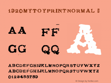 ☞1920 My Toy Print Normal Version 1.000; ttfautohint (v1.5);com.myfonts.easy.glc.1920-my-toy-print.normal.wfkit2.version.3oA8图片样张