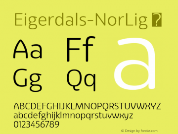 ☞Eigerdals Norm Light Version 3.001;com.myfonts.easy.insigne.eigerdals.light.wfkit2.version.5y26图片样张