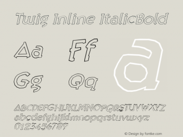 Twig Inline ItalicBold Version 001.000 Font Sample