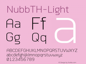 ☞Nubb TH Light Version 3.000; ttfautohint (v1.5);com.myfonts.easy.behaviour.nubb.th-light.wfkit2.version.3Fse图片样张