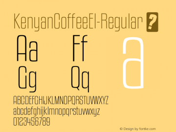 ☞KenyanCoffeeEl-Regular Version 5.000; ttfautohint (v1.5);com.myfonts.easy.typodermic.kenyan-coffee.extralight.wfkit2.version.5cM1图片样张