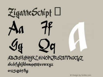 ☞ZigarreScript Version 3.000; ttfautohint (v1.5);com.myfonts.easy.canadatype.zigarre.script.wfkit2.version.3TKa图片样张