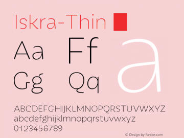 ☞Iskra-Thin Version 1.000; ttfautohint (v1.5);com.myfonts.easy.type-together.iskra.thin.wfkit2.version.3Urj图片样张