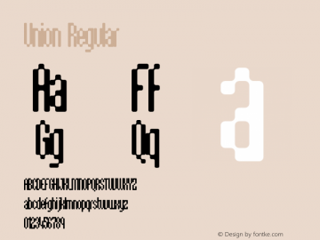 Union Regular Version 1.000;PS 001.000;Core 1.0.38 Font Sample