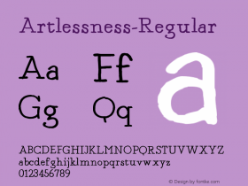 ☞Artlessness-Regular Version 1.001; ttfautohint (v1.5);com.myfonts.easy.sugargliderz.artlessness.regular.wfkit2.version.4ScS图片样张