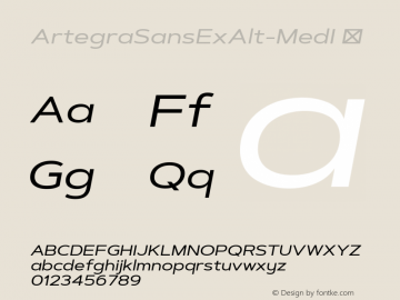 ☞ArtegraSansExAlt-MedI Version 1.007;com.myfonts.easy.artegra.artegra-sans.alt-extend-medium-italic.wfkit2.version.5wEw图片样张