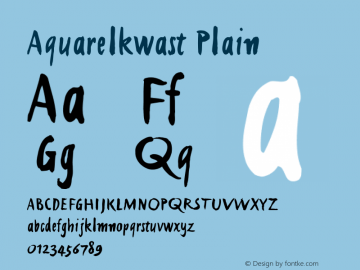 Aquarelkwast Plain Version 001.000 Font Sample