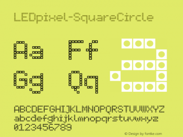 ☞LED pixel Square Circle 1.000;com.myfonts.easy.typographicdesign.led-pixel.square-circle.wfkit2.version.5AsH图片样张