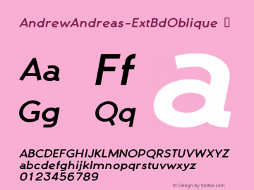 ☞AndrewAndreas-ExtBdOblique Version 1.07 2020;com.myfonts.easy.ingrimayne.andrew-andreas.extra-bold-oblique.wfkit2.version.5A8g图片样张