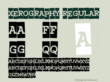 Xerography Regular Version 1.0 Font Sample