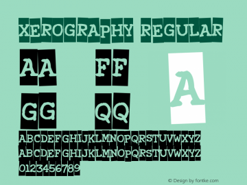 Xerography Regular Version 1.0 Font Sample