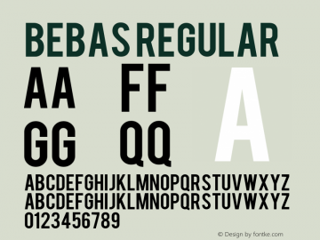 Bebas Regular Bebas versoin1.0 Font Sample