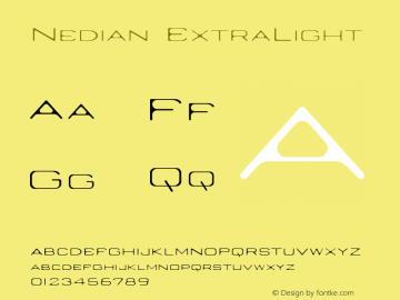 Nedian ExtraLight Version 001.000 Font Sample