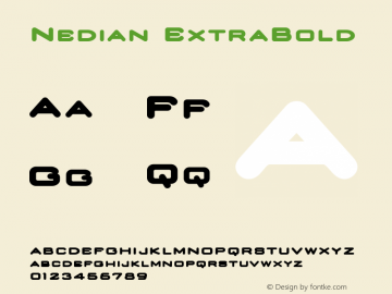 Nedian ExtraBold Version 001.000 Font Sample