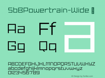 ☞SbB Powertrain Wide Regular Version 3.002;hotconv 1.0.109;makeotfexe 2.5.65596; ttfautohint (v1.5);com.myfonts.easy.sketchbook-b.sbb-powertrain.wide-regular.wfkit2.version.5Bch图片样张