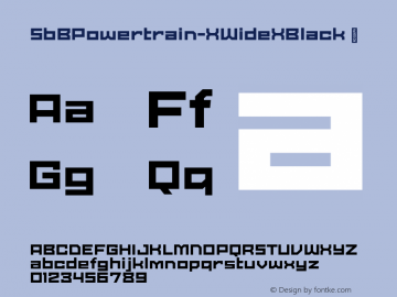 ☞SbB Powertrain Extra Wide Extra Black Version 3.002;hotconv 1.0.109;makeotfexe 2.5.65596;com.myfonts.easy.sketchbook-b.sbb-powertrain.extra-wide-extra-black.wfkit2.version.5Bdm图片样张