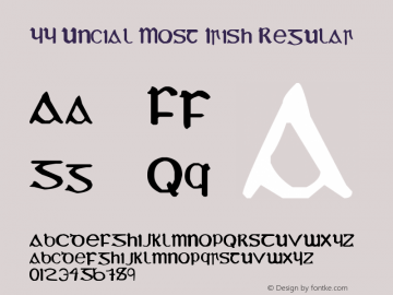 YY Uncial Most Irish Regular Version 1.00 August 6, 2005, initial release图片样张