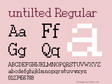 untilted Regular Version 1.0 Font Sample