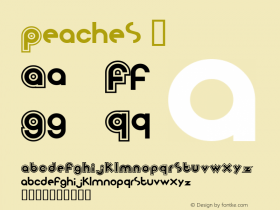 ☞Peaches Macromedia Fontographer 4.1.5 9/11/02;com.myfonts.easy.elemeno.peaches.peaches.wfkit2.version.Fx6图片样张