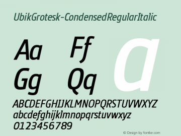 ☞Ubik Grotesk Condensed Regular Italic Version 2.000; ttfautohint (v1.5);com.myfonts.easy.presencetypo.ubik.cond-italic.wfkit2.version.4djQ图片样张