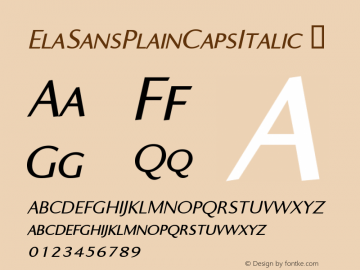 ☞ElaSansPlainCapsItalic Macromedia Fontographer 4.1.5 17.04.2005; ttfautohint (v1.5);com.myfonts.easy.wiescherdesign.ela-sans.plain-caps-italic.wfkit2.version.2nRQ图片样张