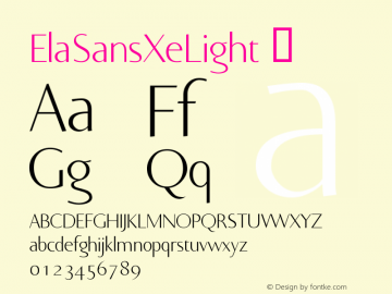 ☞ElaSansXeLight Macromedia Fontographer 4.1.5 17.04.2005; ttfautohint (v1.5);com.myfonts.easy.wiescherdesign.ela-sans.extra-light.wfkit2.version.2nSa图片样张