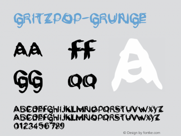 ☞Gritzpop-Grunge Version 1.002 1995; ttfautohint (v1.5);com.myfonts.easy.fonthead.gritzpop.grunge.wfkit2.version.3czo图片样张