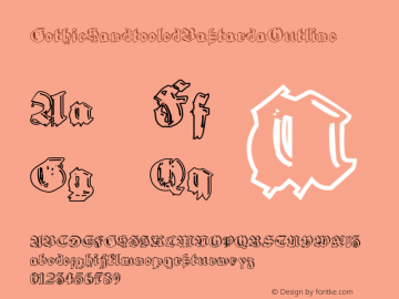 ☞GothicHandtooledBastardaOutline Version 1.000 2006 initial release;com.myfonts.easy.intellecta.gothic-handtooled-bastarda.outline.wfkit2.version.2GaH图片样张