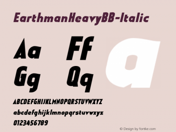☞Earthman Heavy BB Italic Version 1.000; ttfautohint (v1.5);com.myfonts.easy.blambot.earthman-bb.heavy-italic.wfkit2.version.3dED图片样张