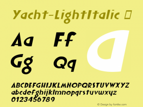 ☞Yacht-LightItalic Version 1.000; ttfautohint (v1.5);com.myfonts.easy.haiku.yacht.light-italic.wfkit2.version.3f7J图片样张