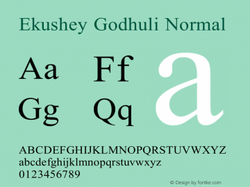 Ekushey Godhuli Normal 0.0.2 Font Sample
