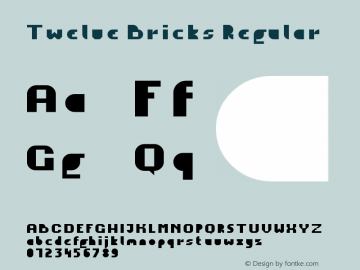 Twelve Bricks Regular Version 1.0 Font Sample