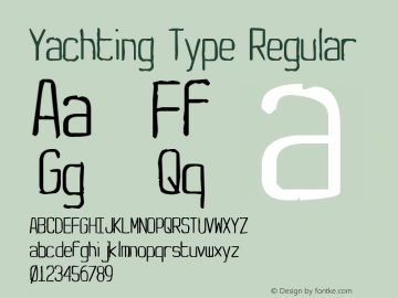 Yachting Type Regular Version 1.0 Font Sample