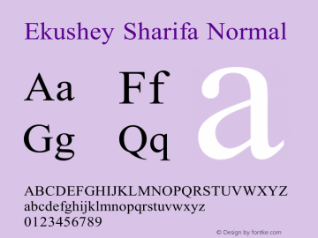 Ekushey Sharifa Normal 0.0.2 Font Sample