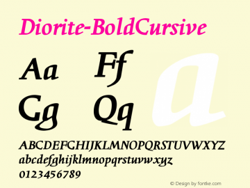☞Diorite Bold Cursive Version 001.001; ttfautohint (v1.5);com.myfonts.easy.3ip.diorite.bold-cursive.wfkit2.version.3AfY图片样张