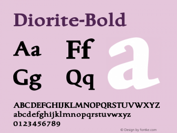 ☞Diorite Bold Version 001.001; ttfautohint (v1.5);com.myfonts.easy.3ip.diorite.bold.wfkit2.version.3AfZ图片样张