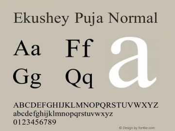 Ekushey Puja Normal 0.0.2 Font Sample