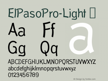 ☞ElPasoPro-Light Version 1.000; ttfautohint (v1.5);com.myfonts.easy.redrooster.el-paso-pro.light.wfkit2.version.3AZn图片样张