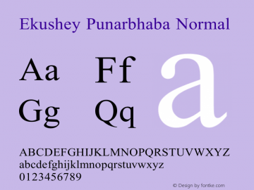 Ekushey Punarbhaba Normal 0.0.2 Font Sample