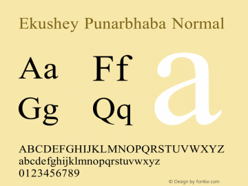 Ekushey Punarbhaba Normal 0.0.2 Font Sample