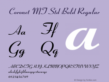 Coronet MT Std Bold Regular Version 1.301;PS 001.003;hotconv 1.0.38 Font Sample