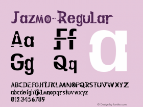 ☞Jazmo-Regular Version 1.000;PS 1.10;hotconv 1.0.57;makeotf.lib2.0.21895; ttfautohint (v1.5);com.myfonts.easy.urw.jazmo.regular.wfkit2.version.3Tws图片样张