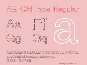 AG Old Face Regular Version 001.000 Font Sample