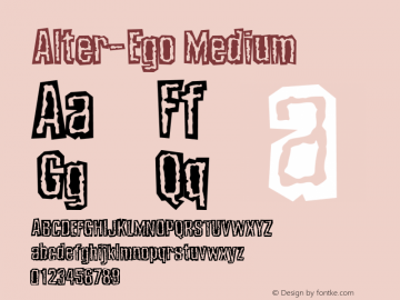Alter-Ego Medium Version 001.000 Font Sample