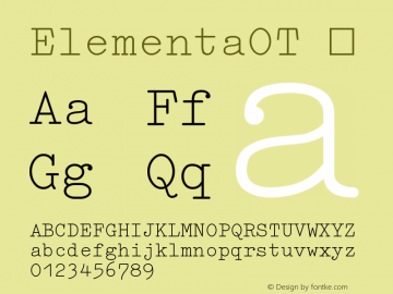 ☞ElementaOT Version 7.504; 2007; Build 1002; ttfautohint (v1.5);com.myfonts.easy.fontfont.elementa-pro.std-regular.wfkit2.version.58uA图片样张